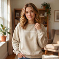 I'm In Therapy Minimalistic Oversized Sweatshirt | White on Tan